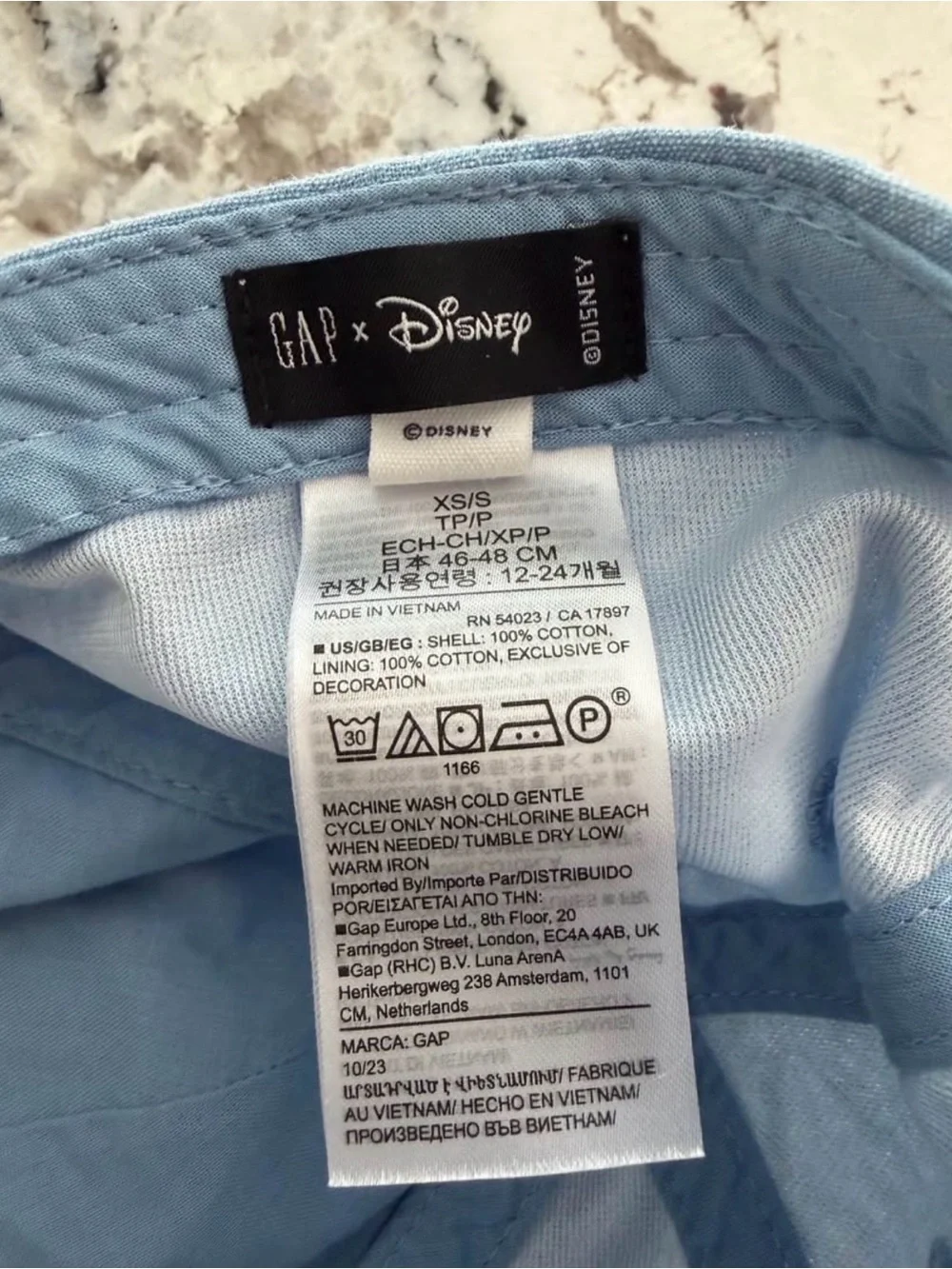 GAP x Disney Light Blue Embroidered Character Cap